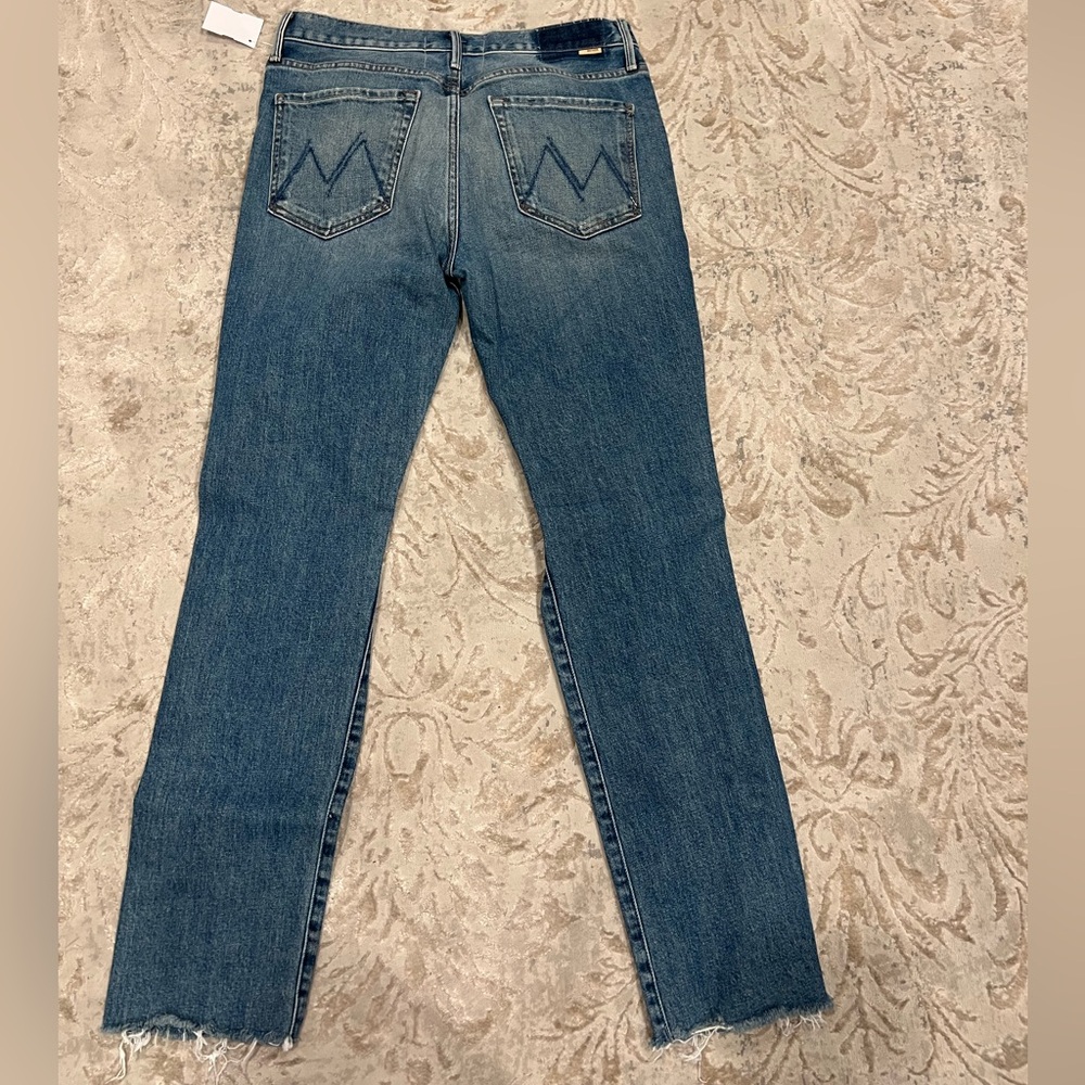 Mother the Trickster Skimp Fray in Thrill Seeker Distressed Denim Jeans 27 - Picture 9 of 15